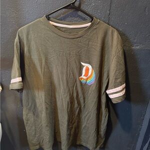 Disney Resort Olive Green T-Shirt with Rainbow Logo